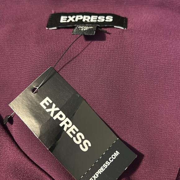 Express Deep Purple Camisole Top XS Adjustable Straps Stretch Back - Picture 6 of 7